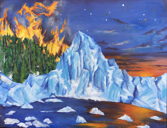 Melting Planet 24” x 30” Oil on Canvas Painting