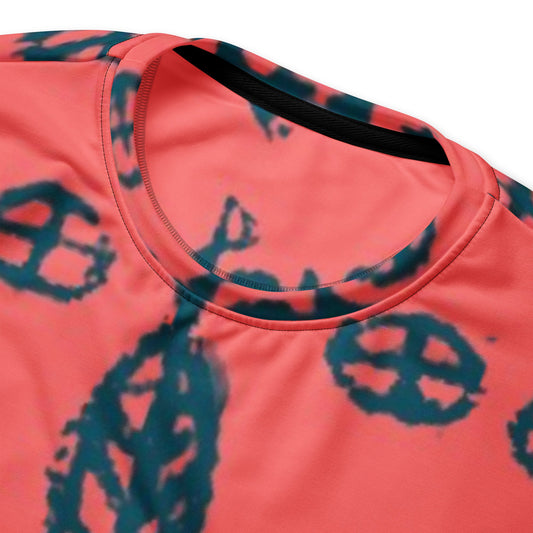 Close up of the Unisex Fashion Print Sweatshirt designed with hand drawn mysterious symbols.
